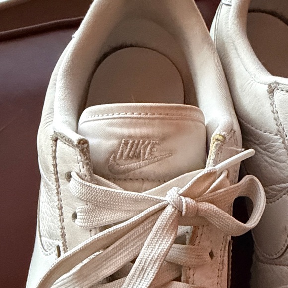 Mens Nike All White Cortez Leather Sneakers - Picture 6 of 8